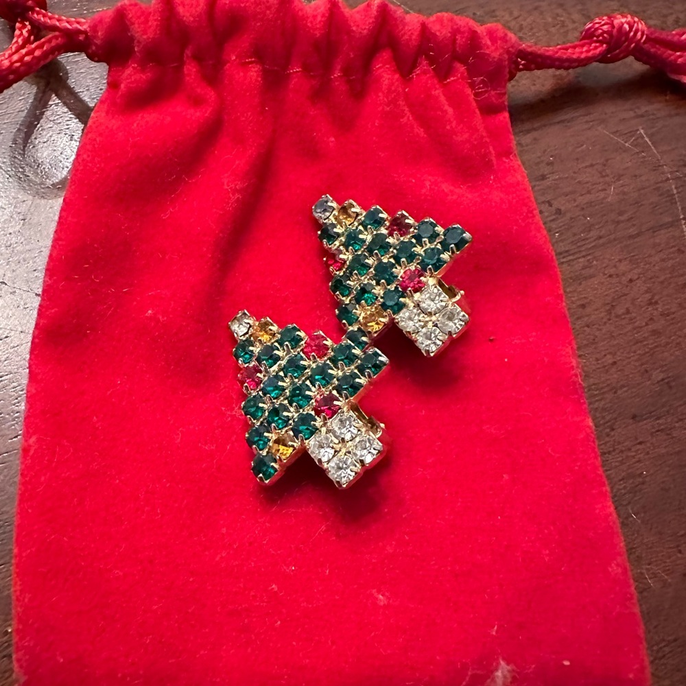 Christmas Tree Clip Earrings